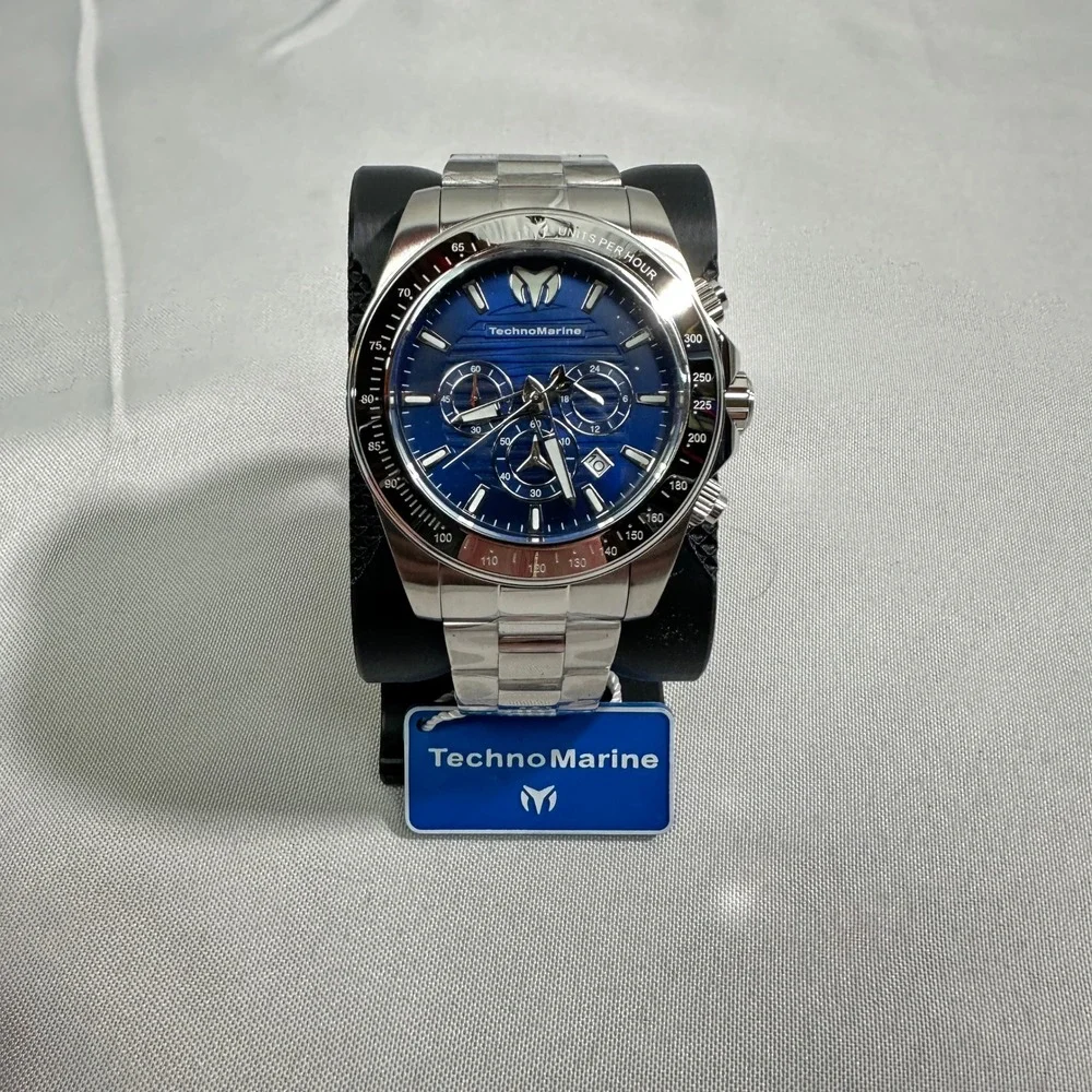 NWT TechnoMarine Manta Ray Watch Men's Blue Chronograph TM-220123 Sport Luxury